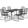 vidaXL 7 Piece Garden Dining Set PVC Rattan Black