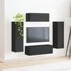 vidaXL TV Cabinet Set Wall-mounted 3 pcs Black Engineered Wood