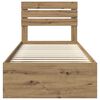 vidaXL Bed Frame Artisian Oak 100 x 200 cm Solid Pine Wood