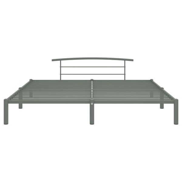 vidaXL Bed Frame without Mattress Grey Metal 180x200 cm Super King