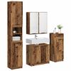 vidaXL Bathroom Furniture Set with Door 4 pcs Old Wood Engineered Wood