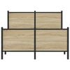 vidaXL Metal Bed Frame without Mattress Sonoma Oak 120x190 cm Small Double
