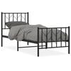 vidaXL Metal Bed Frame without Mattress with Footboard Black 75x190cm