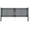 vidaXL Double Door Fence Gate Steel 300x125 cm Anthracite