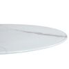 vidaXL Table Top White &Oslash;80 cm Glass with Marble Texture