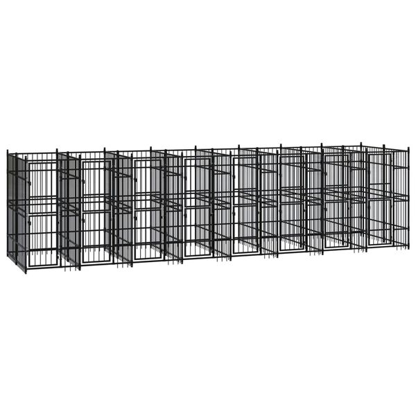 vidaXL Outdoor Dog Kennel Steel 14.75 m&sup2;