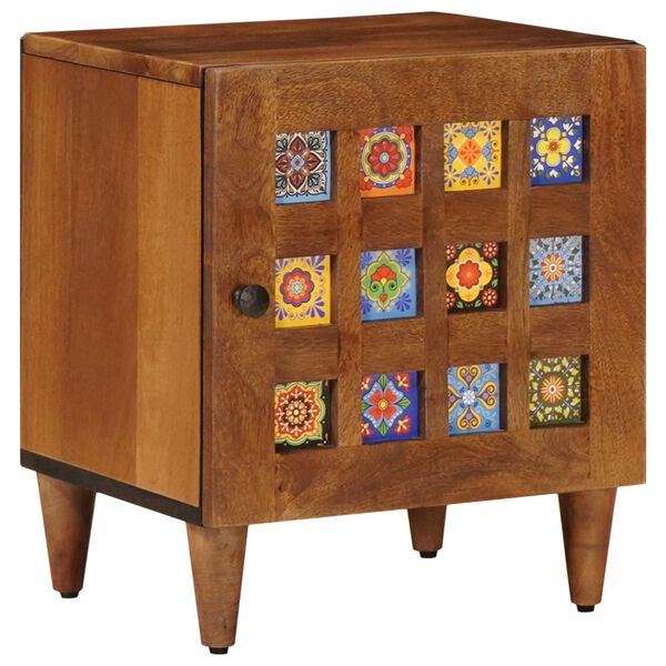 vidaXL Bedside Cabinet Brown 40 x 33 x 46 cm Solid Mango Wood