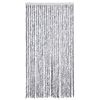vidaXL Fly Curtain White and Grey 100x200 cm Chenille