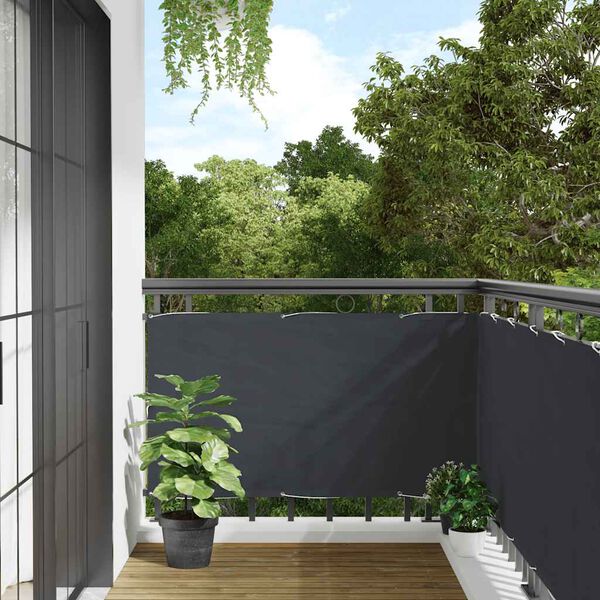 vidaXL Balcony Privacy Screen Anthracite 600x75 cm PVC