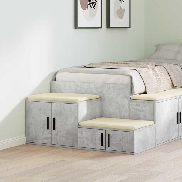 vidaXL Storage Cabinet 2 pcs Concrete Grey 127 x 41 x 40 cm