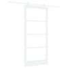 vidaXL Sliding Door ORKDAL White 93 x 202 cm Solid Pine Wood and Glass