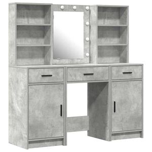 vidaXL Dressing Table Set 3 pcs Concrete Grey Engineered Wood