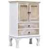 vidaXL Drawer Cabinet | White | Paulownia wood | Medium | Drawer Cabinet