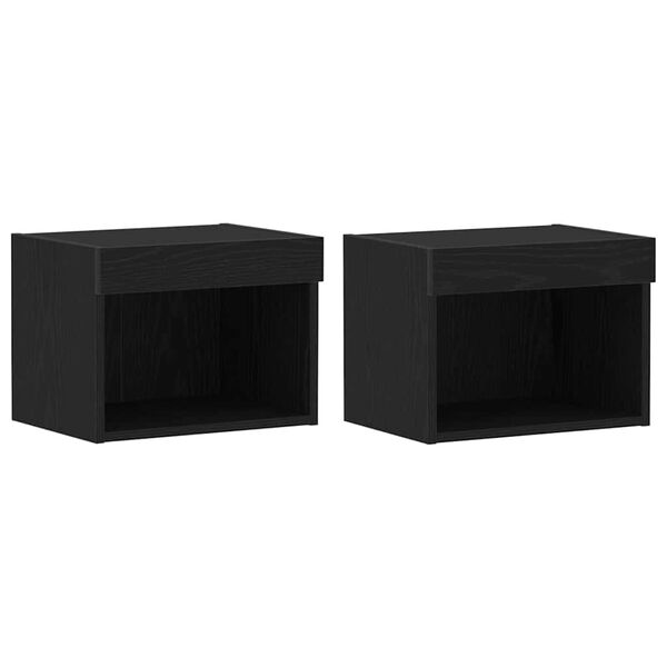 vidaXL TV Cabinet Set 2 pcs Black Oak 40 x 30 x 30 cm Engineered Wood