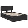 vidaXL Bed Frame with Headboard Black 135 x 190 cm Solid Pine Wood