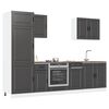 vidaXL 7 Piece Kitchen Cabinet Set Porto Black Engineered Wood
