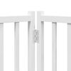 vidaXL Dog Gate with Door Foldable 10 Panels White 800 cm Poplar Wood
