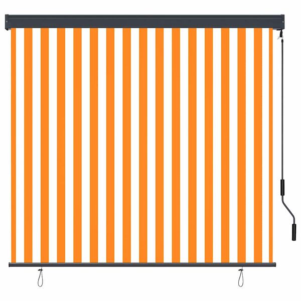 vidaXL Roller Blind White and Orange 180 x 250 cm Fabric and Aluminum