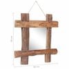 vidaXL Log Mirror Natural 50x50 cm Recycled Teak Wood