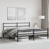 vidaXL Metal Bed Frame without Mattress with Footboard&nbsp;Black 200x200cm