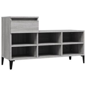 vidaXL Shoe Cabinet Grey Sonoma 102x36x60 cm Engineered Wood