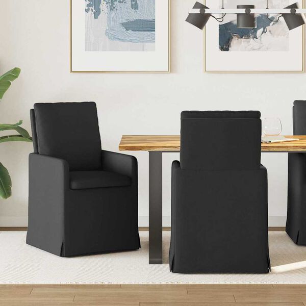 vidaXL Dining Chairs 2 pcs Black 57 x 67 x 98 cm Fabric