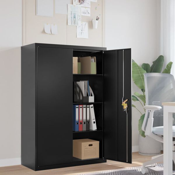 vidaXL File Cabinet Black 90x40x140 cm Steel