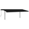 vidaXL Manual Retractable Awning with Posts 3.5x2.5 m Anthracite
