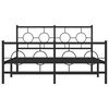 vidaXL Metal Bed Frame without Mattress with Footboard Black 135x190cm