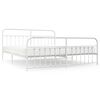 vidaXL Metal Bed Frame without Mattress with Footboard White 193x203cm
