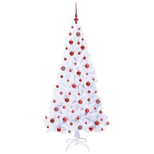 vidaXL Artificial Christmas Tree with Stand White 180 cm PVC and Steel