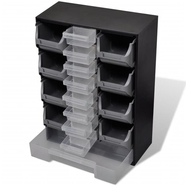 17-Drawer Tool Storage Organizer for Workshop Garage
