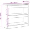 vidaXL Book Cabinet/Room Divider Artisan Oak 80x30x72 cm