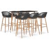 vidaXL 7 Piece Bar Set Black and Grey