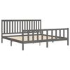vidaXL Bed Frame without Mattress Grey Solid Wood Pine Super King Size
