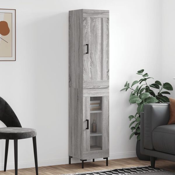 vidaXL Highboard Grey Sonoma 34.5x34x180 cm Engineered Wood