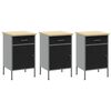 vidaXL Work Cabinet with Drawer 7 pcs Black Engineered Wood and Steel
