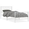 vidaXL Metal Bed Frame without Mattress with Footboard&nbsp;White 90x200cm