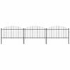 vidaXL Garden Fence with Spear Top Steel 504x150 cm Black
