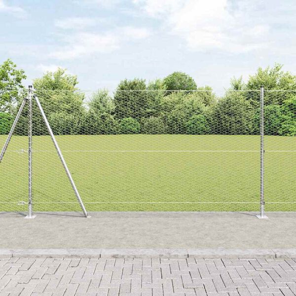 vidaXL Fence Post Silver 100 x 1.2 m (25 mm mesh) Steel