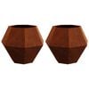 vidaXL Planter 2 pcs Rusty 75 x 75 x 60 cm Weathering Steel