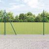 vidaXL Fence with Post Green 1.4 x 10 m Steel and PVC