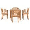 vidaXL 5 Piece Garden Dining Set Solid Teak Wood
