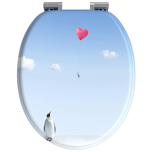 vidaXL Toilet Seat Blue 44 x 38 cm MDF board