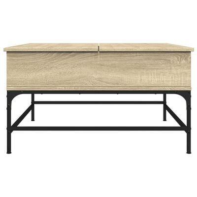 vidaXL Coffee Table Sonoma Oak 80x80x45 cm Engineered Wood and Metal