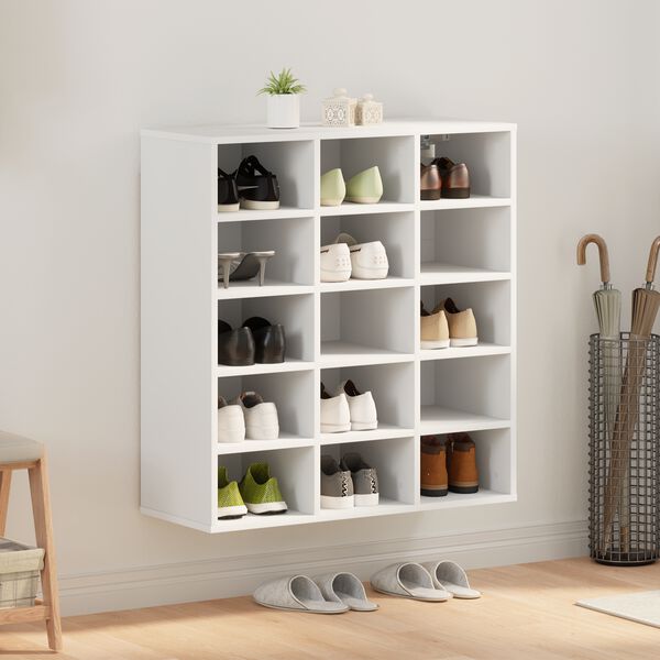vidaXL Shoe Cabinet White 77.5 x 30 x 83.5 cm Engineered Wood