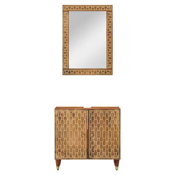 vidaXL 2 Piece Bathroom Furniture Set Solid Wood Mango