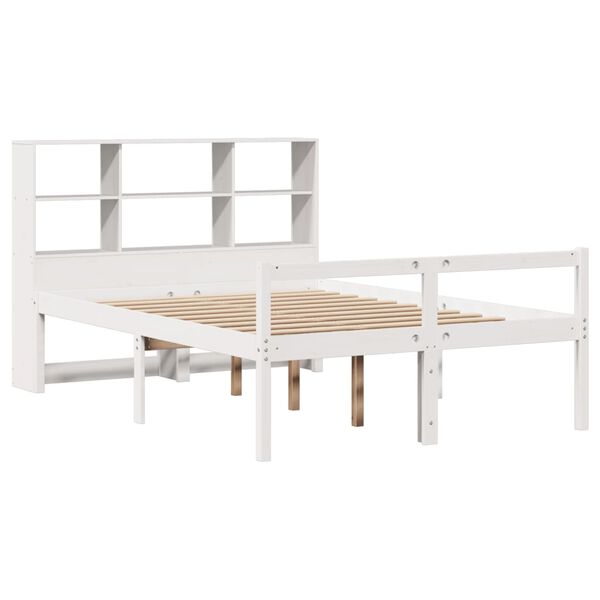 vidaXL Bookcase Bed without Mattress White 120x200 cm Solid Wood Pine