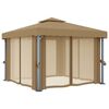 vidaXL Gazebo with Curtain 3x3 m Taupe Aluminium