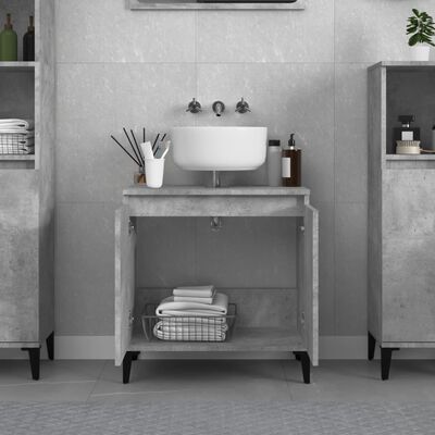 vidaXL Sink Cabinet Concrete Grey 58x33x60 cm Engineered Wood